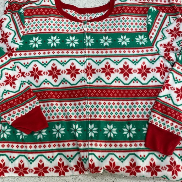 Christmas "We Jingled” Microfleece One-Piece Pajamas- size L - Picture 7 of 9